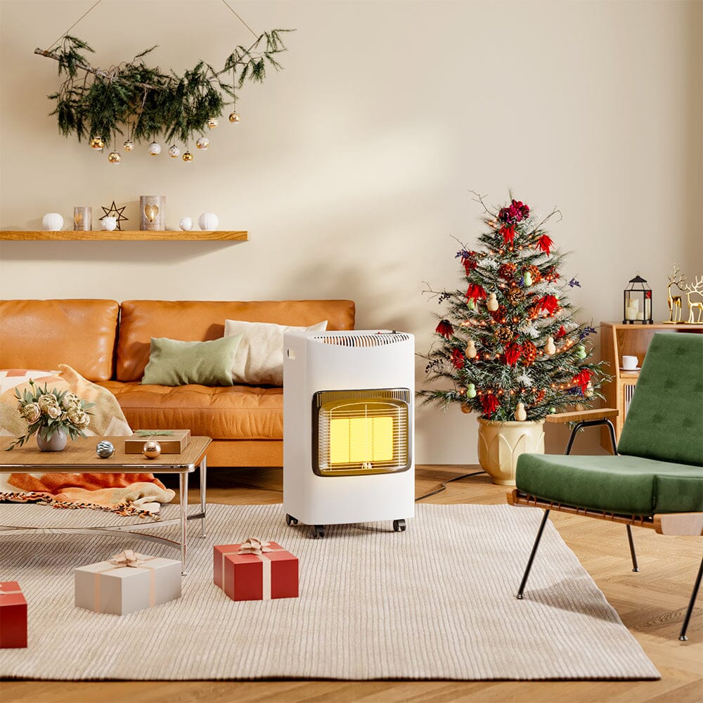 Black 4.2KW Portable Heater Free Standing Heating Cabinet Butane Gas Heater