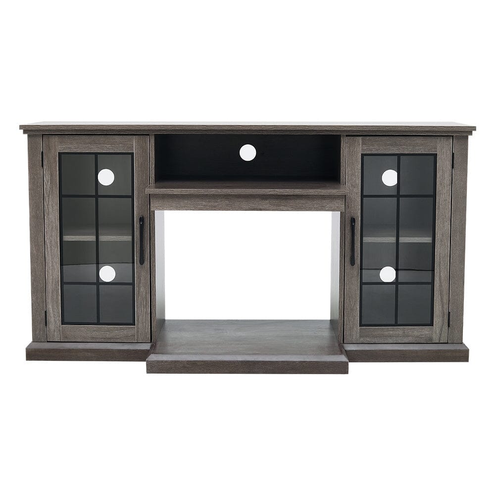 5ft Freestanding Fireplaces 3-Sided Electric Fireplace Rustic Grey TV Stand With Remote Control