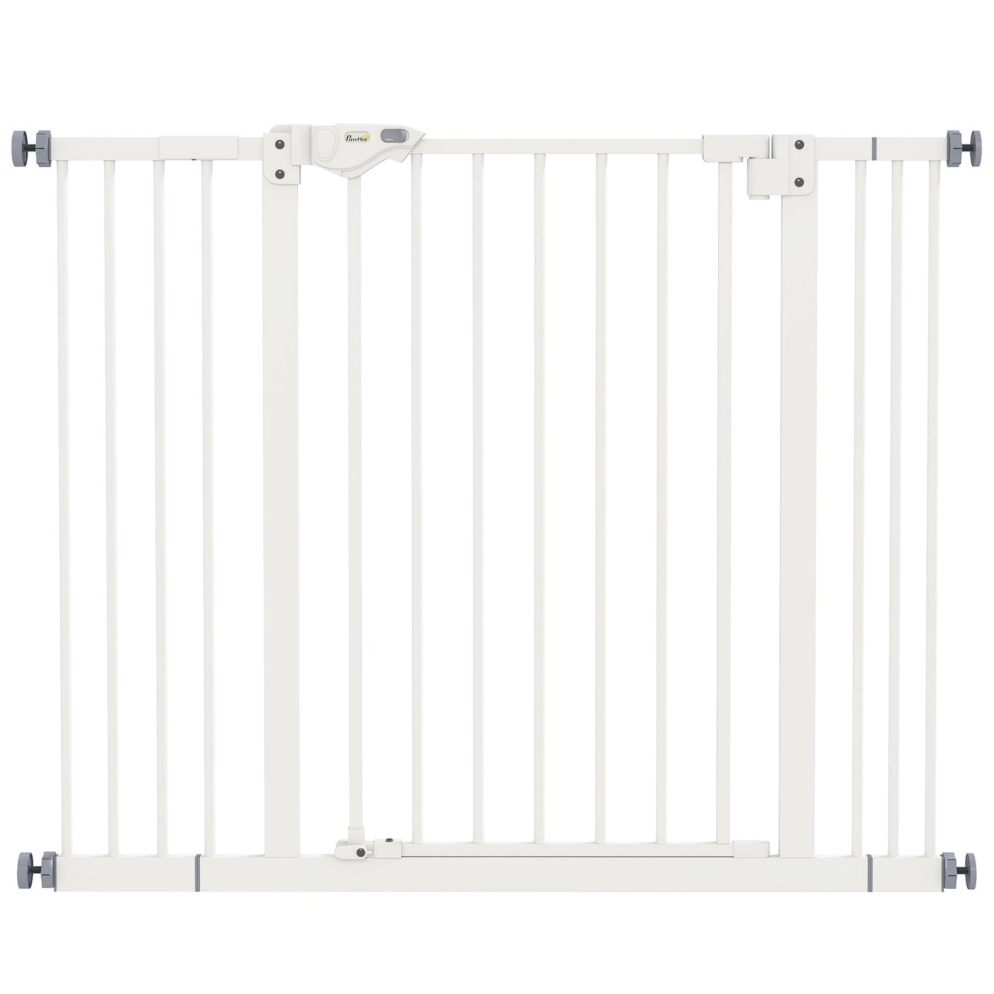 PawHut Adjustable Safety Gate w/ Two Extensions, Four Adjustable Screws, White