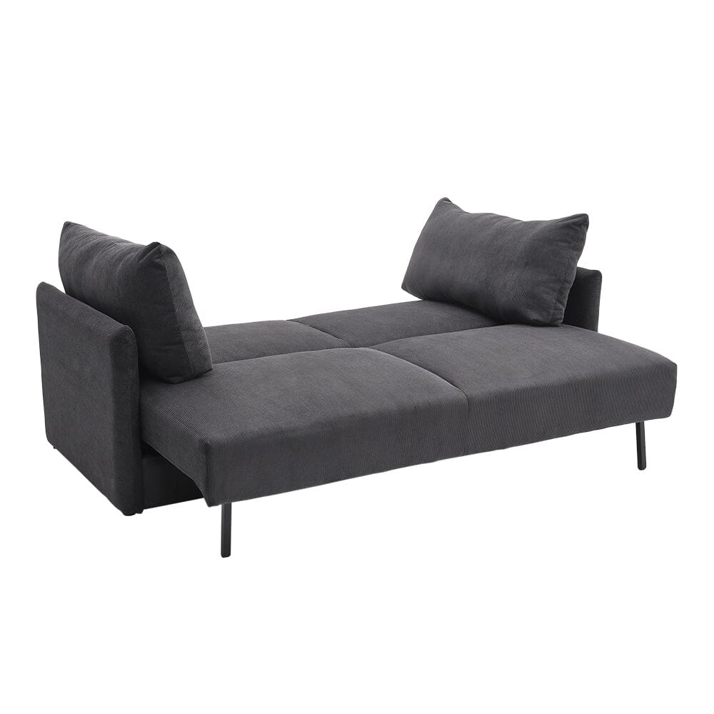 Grey 3-Seater Sleeper Sofa Bed polyester/corduroy