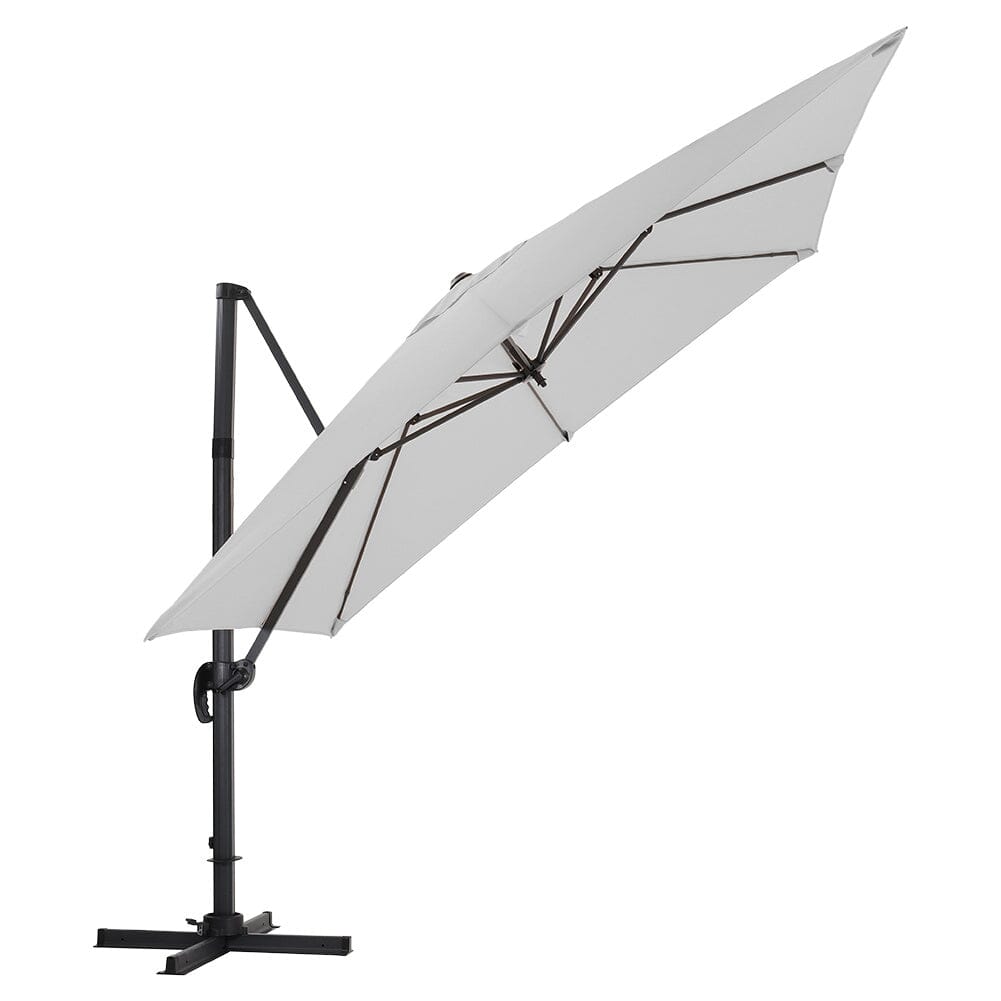 Jasnoszary 3 x 3 m kwadratowy parasol wspornikowy do ogrodu i na patio