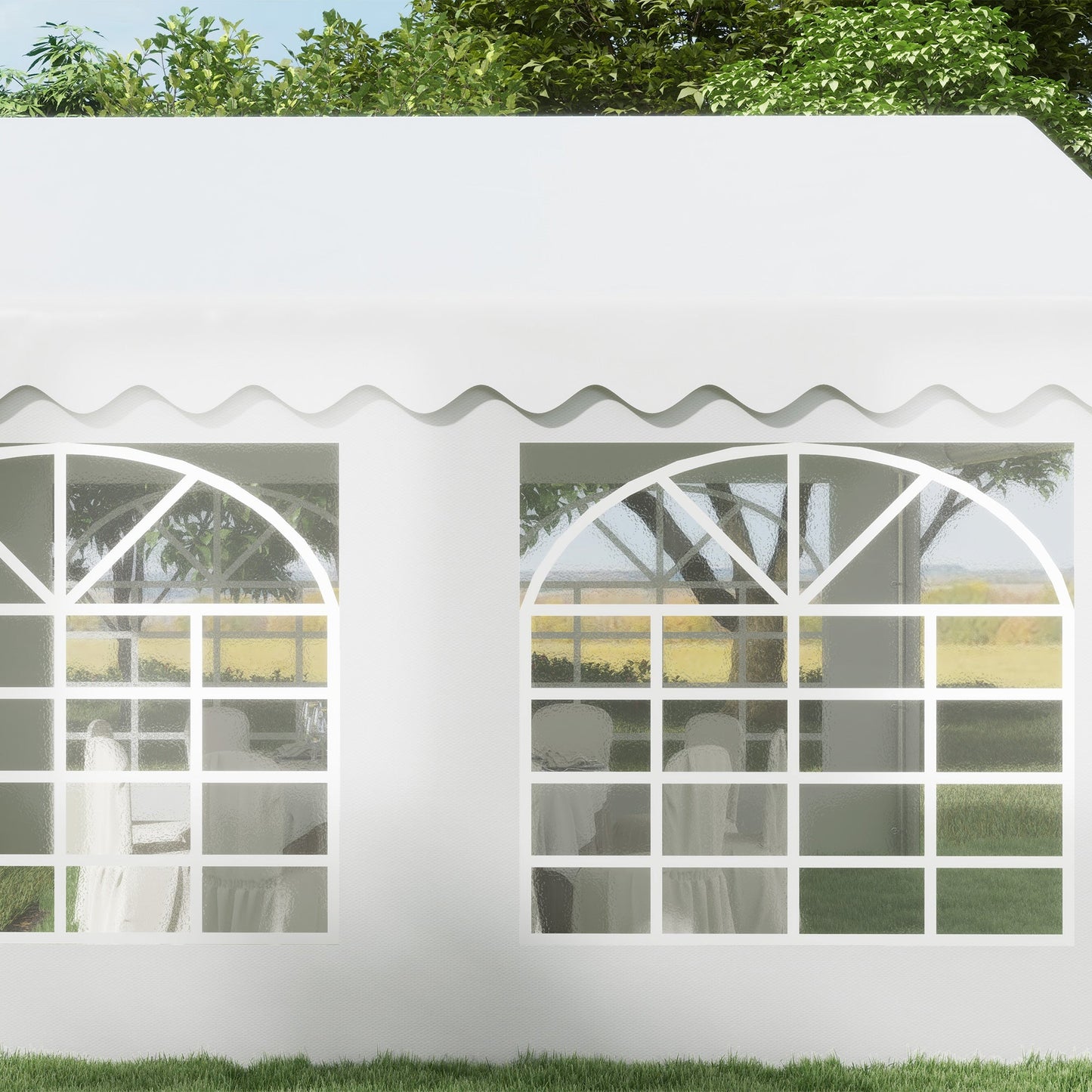 Outsunny 4m x 4 m Garden Gazebo Portable Carport Shelter with Removable Sidewalls & Double Doors, Heavy Duty Party Tent Car Canopy