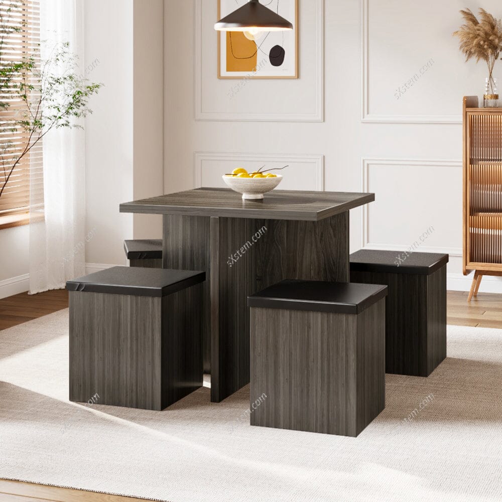 Table and 4 Stools Set