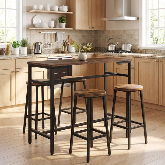 100 cm Long Bar Table in Rustic Brown, image 2