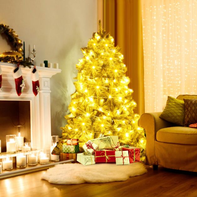 5 Feet Artificial Fir Christmas Tree with LED Lights and 600 Branch Tips