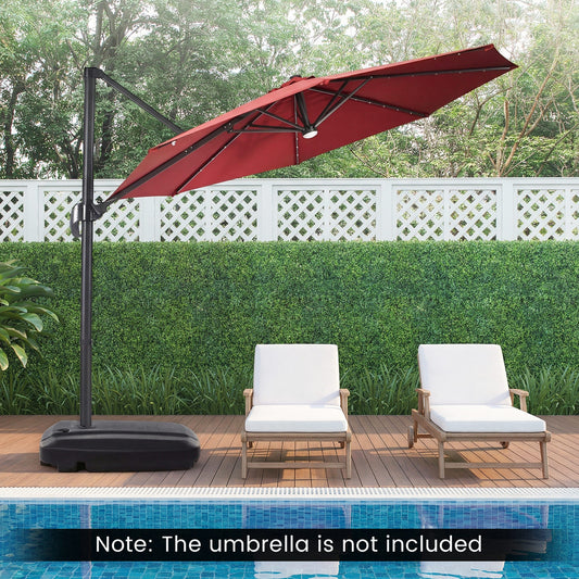 102 kg Cantilever Patio Umbrella Base with Wheels and Crossed Base