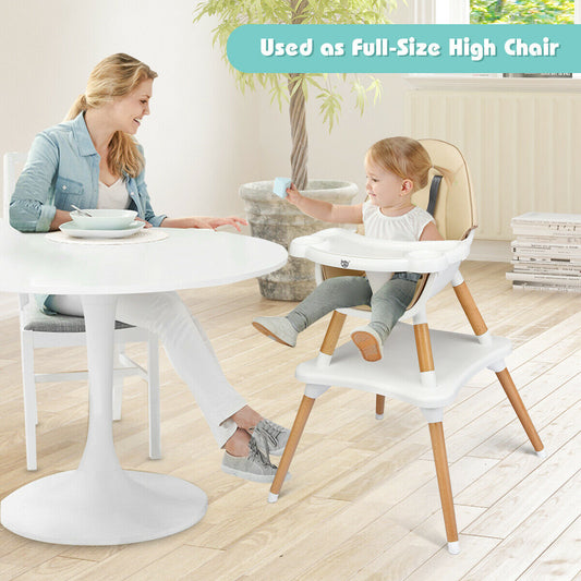 4 in 1 Baby High Chair Infant Feeding Seat-Khaki