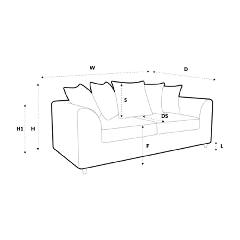 Sofa Jill Jumbo 3-osobowa - niebieska