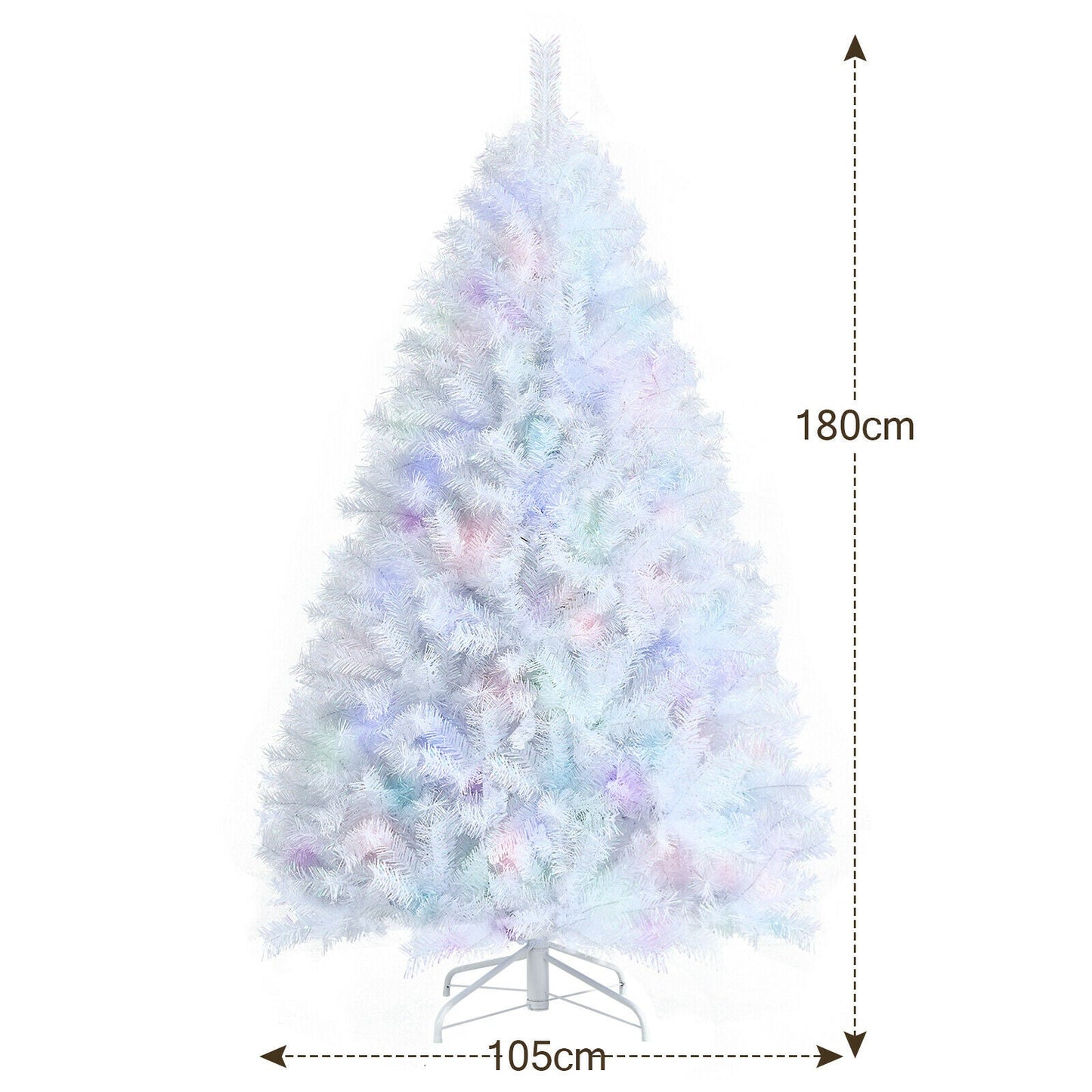 150CM White Hinged Artificial Christmas Tree with 792 Tips