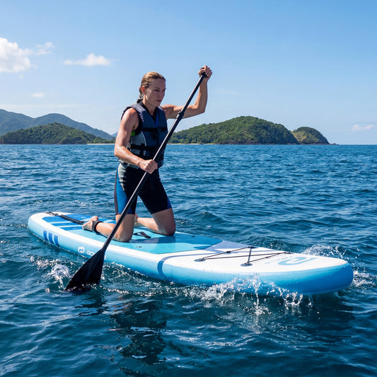 11' Wide Inflatable Stand Up Paddle Board-Blue