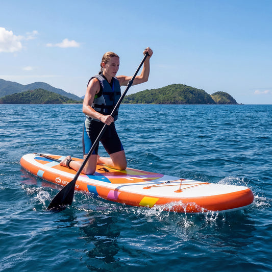 11' Wide Inflatable Stand Up Paddle Board-Orange