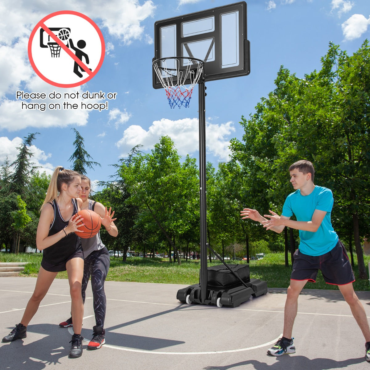 Portable Basketball Hoop with 11-Level Height Adjustable Basketball Hoop and Goal