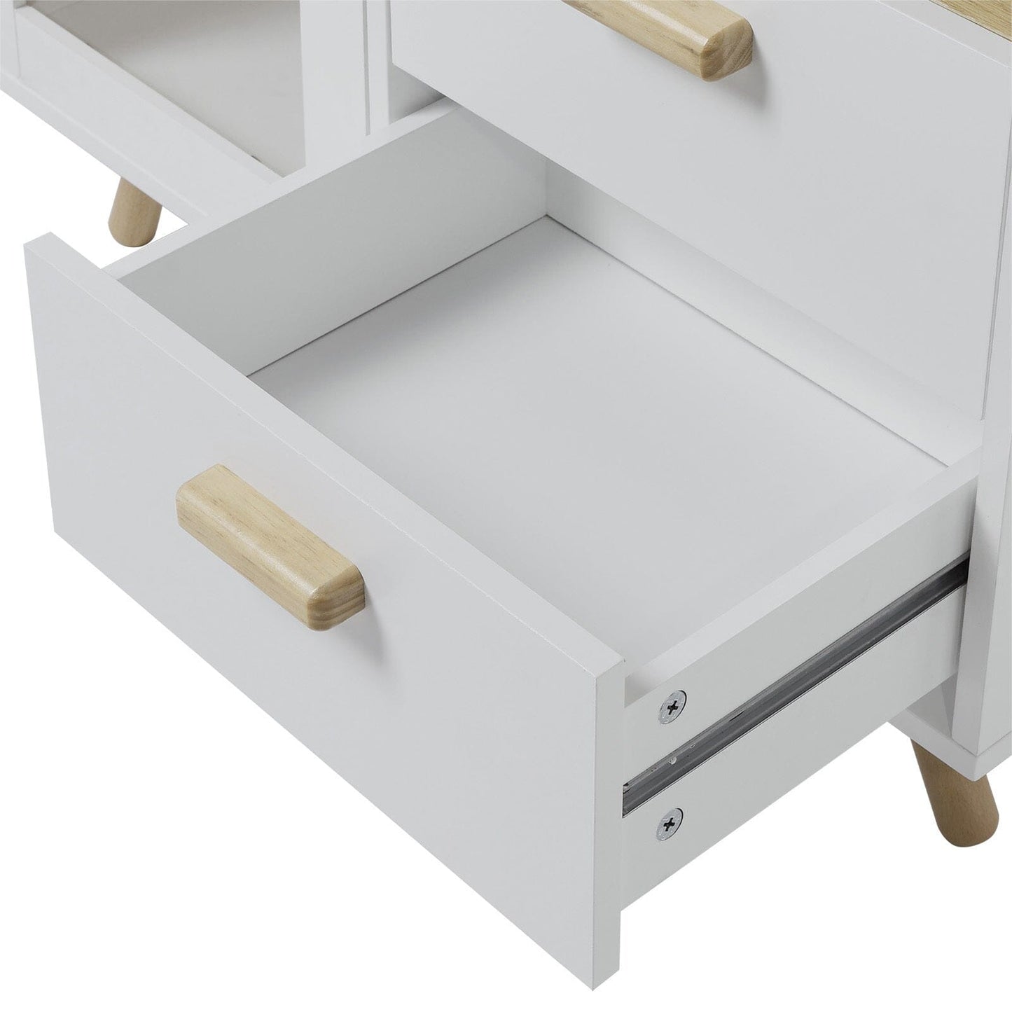 Side Cabinet with Glass Door and 2 Drawers