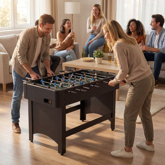 119 CM Competition Full Size Soccer Game Table with 22 Players-Black