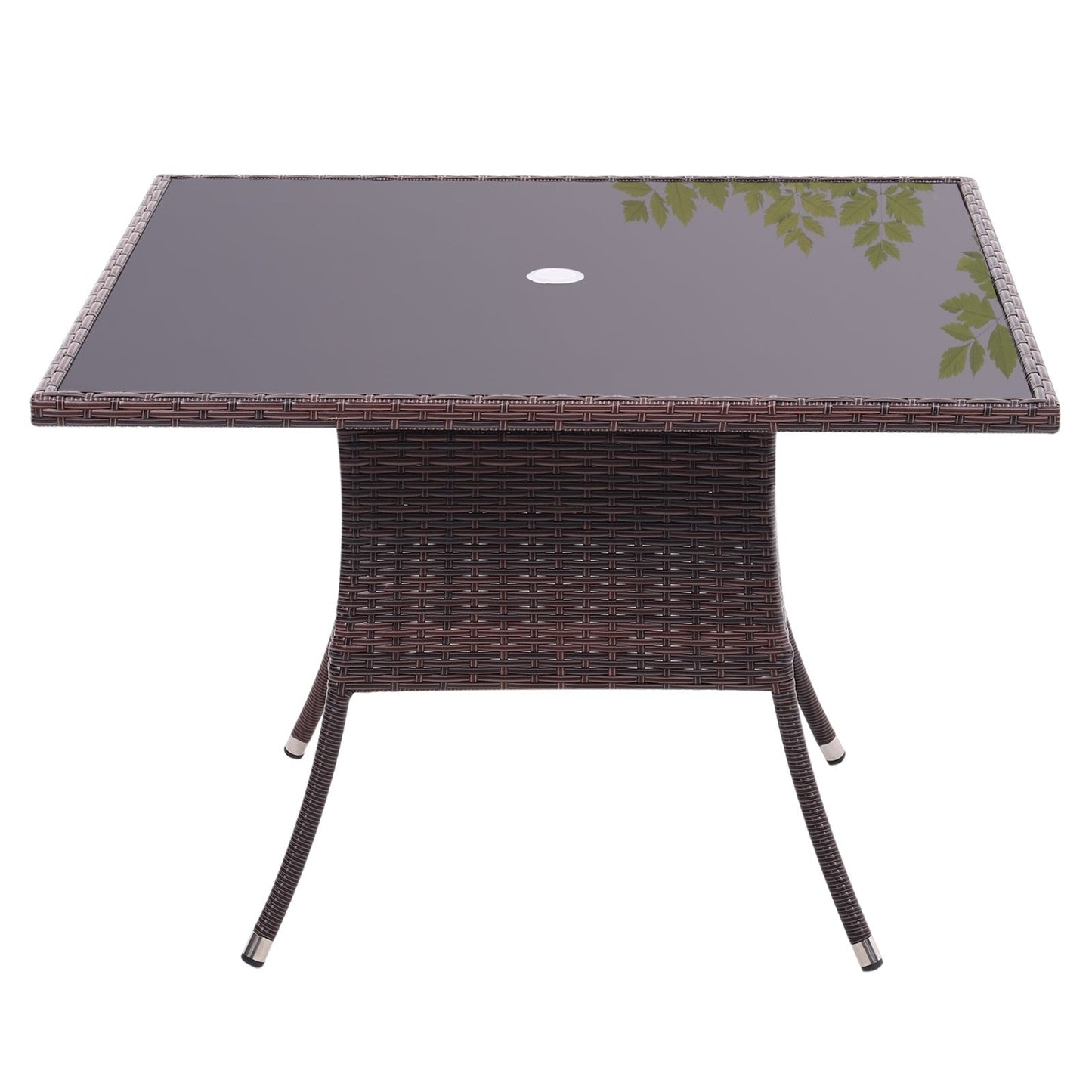 Round/Square Rattan Garden Table & Parasol Hole