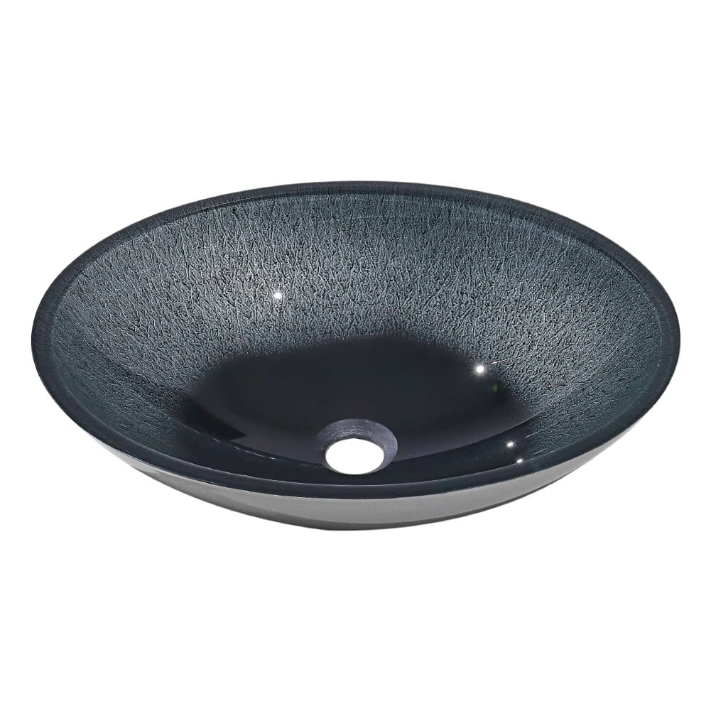 54cm W Oval Bathroom Art Tempered Glass Sink