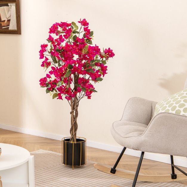 120 CM Tall Artificial Bougainvillea Tree with Blooming Flowers- Rose