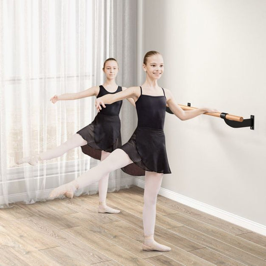 4 Feet Wall-Mounted Ballet Barre for Yoga-Black
