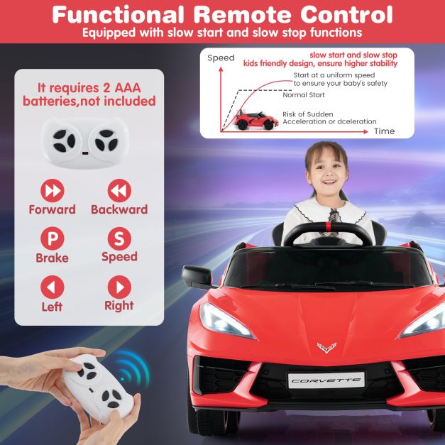 12V Elektryczny Dziecięcy Samochód Jeździkowy Z Pilotem i Światłami-Czerwony