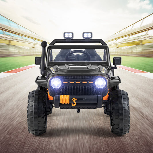 12V Battery Powered Electric Parent-Child Ride on Car-Black