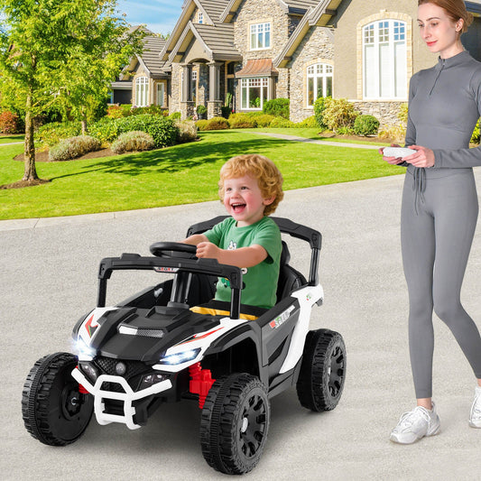 12V Kids Ride On Car Electric UTV with LED Lights and Music-White