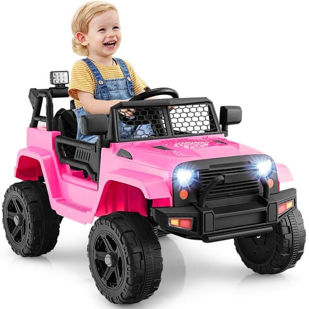 12V Kids Ride on Car with Remote Control and Music-Pink