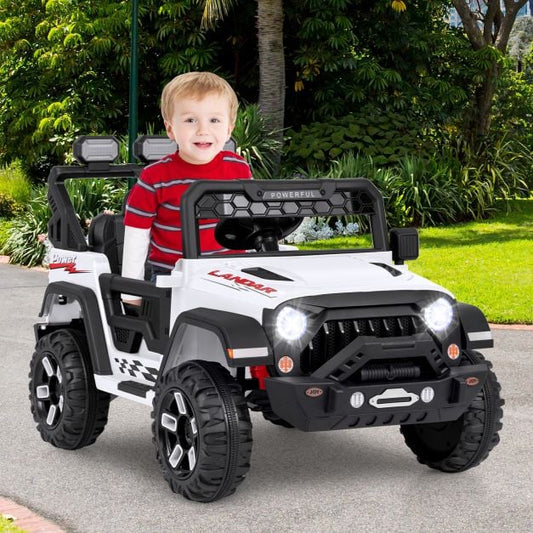 12V Kids Ride on Truck with Remote Control and Wireless Connection-White