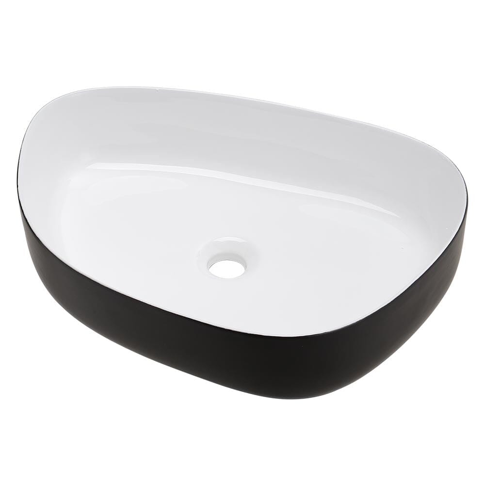 Premium Ceramic Sink with Stainless Steel Pop-upand Mounting Ring