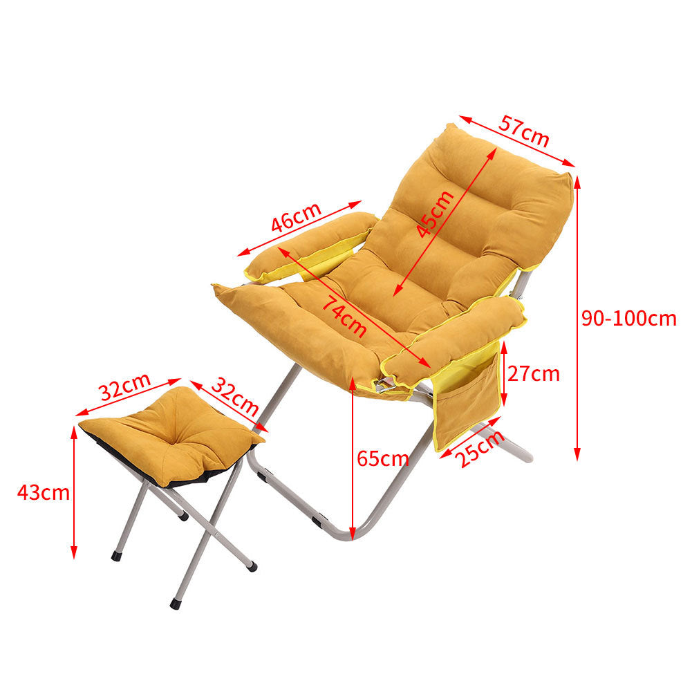 Foldable Garden Moon Chair with Footstool