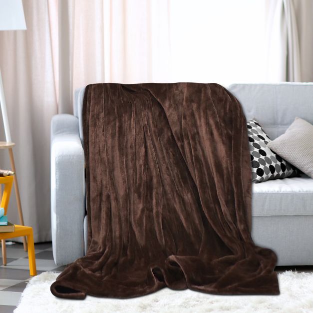 130 x 180 cm Electric Heated Blanket with 4 Heating Levels-Coffee