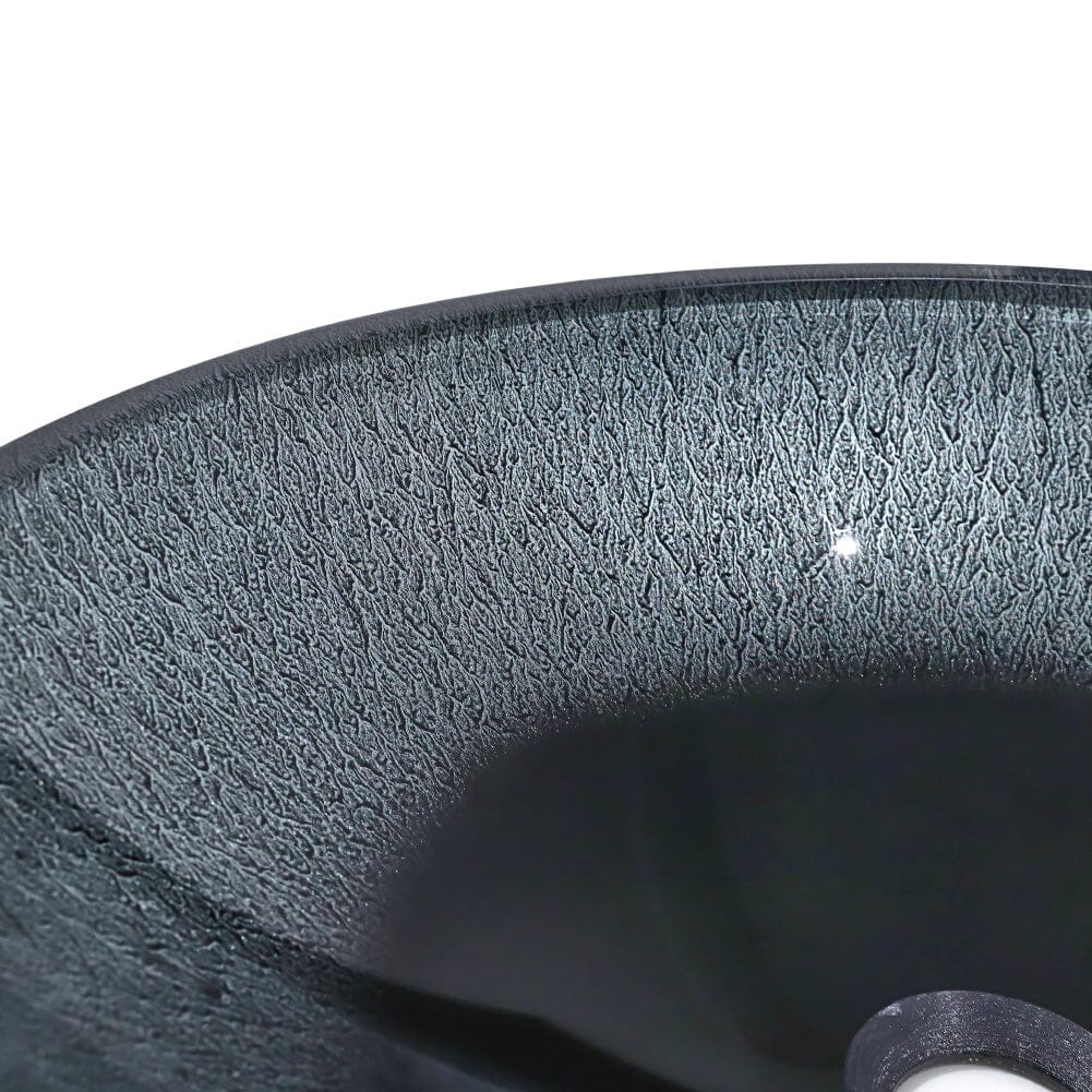 54cm W Oval Bathroom Art Tempered Glass Sink
