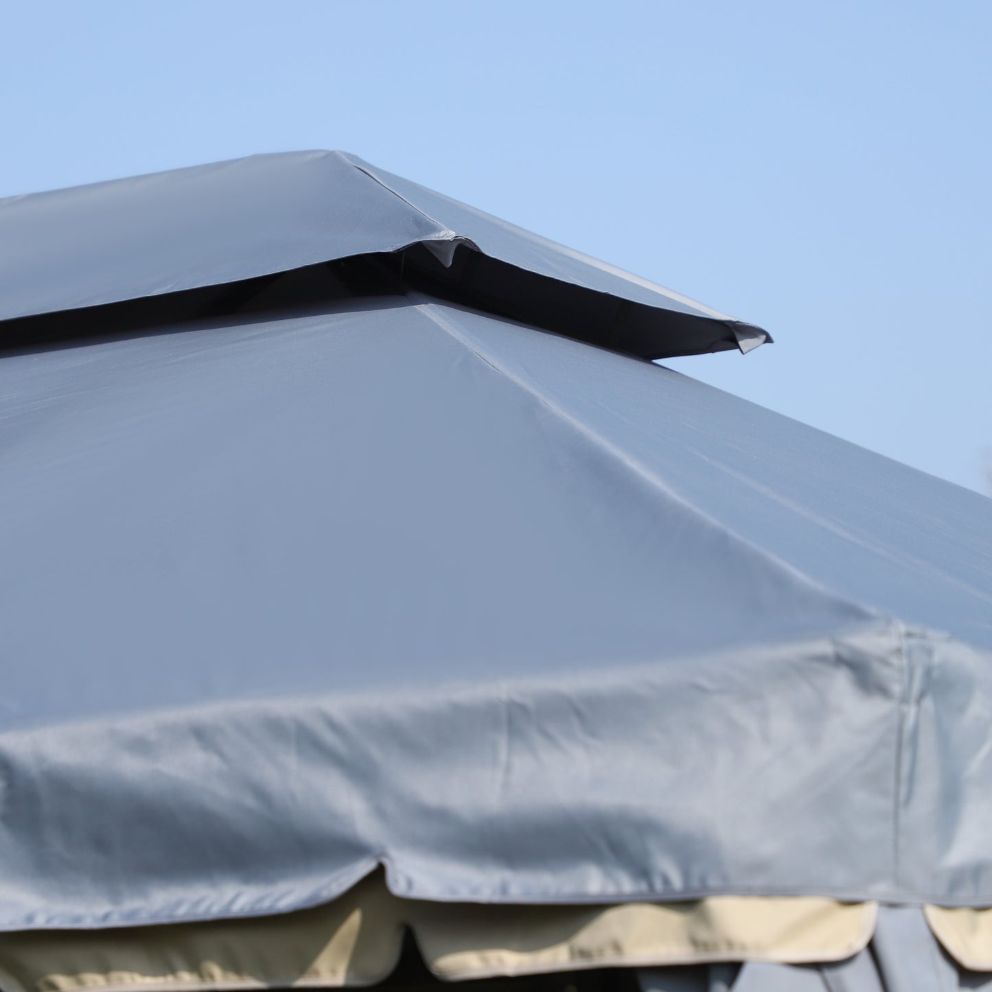 Outsunny 3 x 4m Aluminiowa altana ogrodowa, zadaszenie, namiot imprezowy z siatkami i zasłonami do ogrodu i na taras, szara