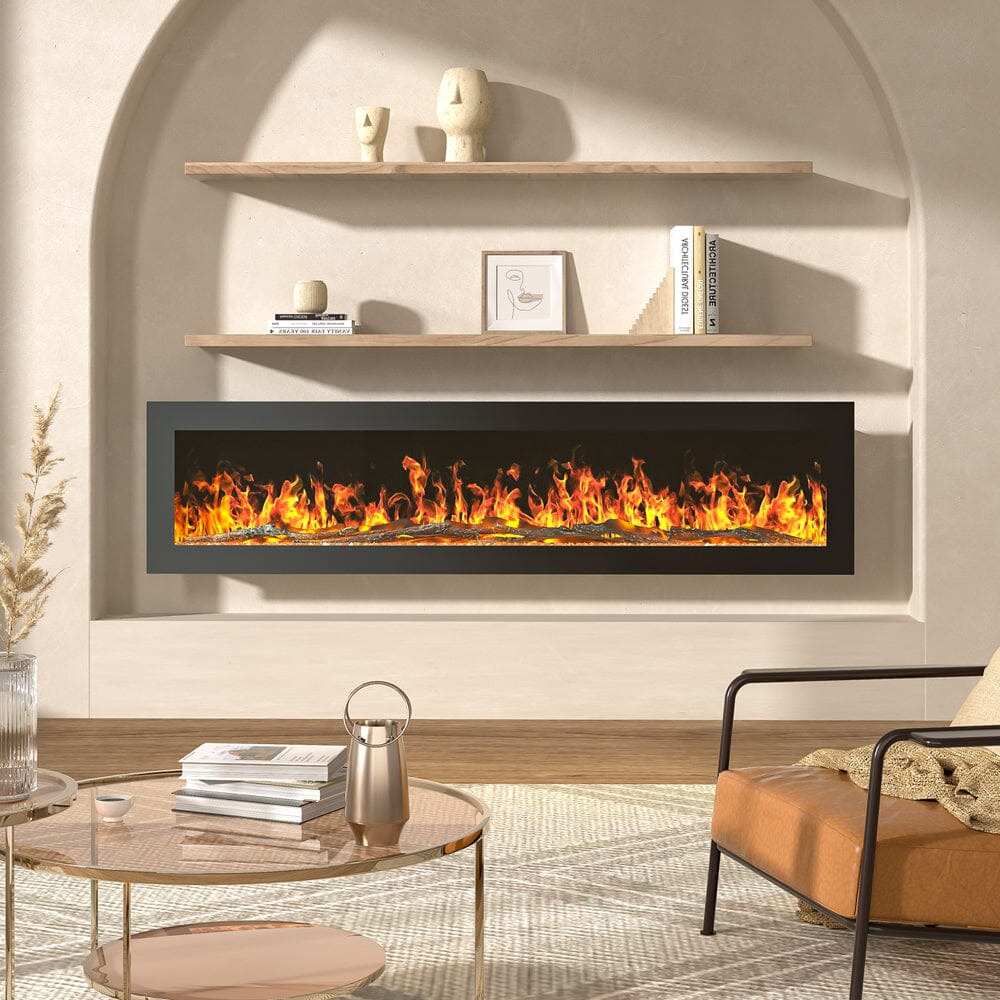 40/50/60/70/80 Inch Electric Fireplace 9 Colour LED Flame Effect Heater With Remote Control