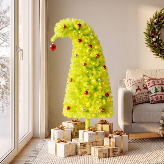 150cm Pre-Lit Whimsical Christmas Tree with Bendable Crooked Top and Warm White LED Lights