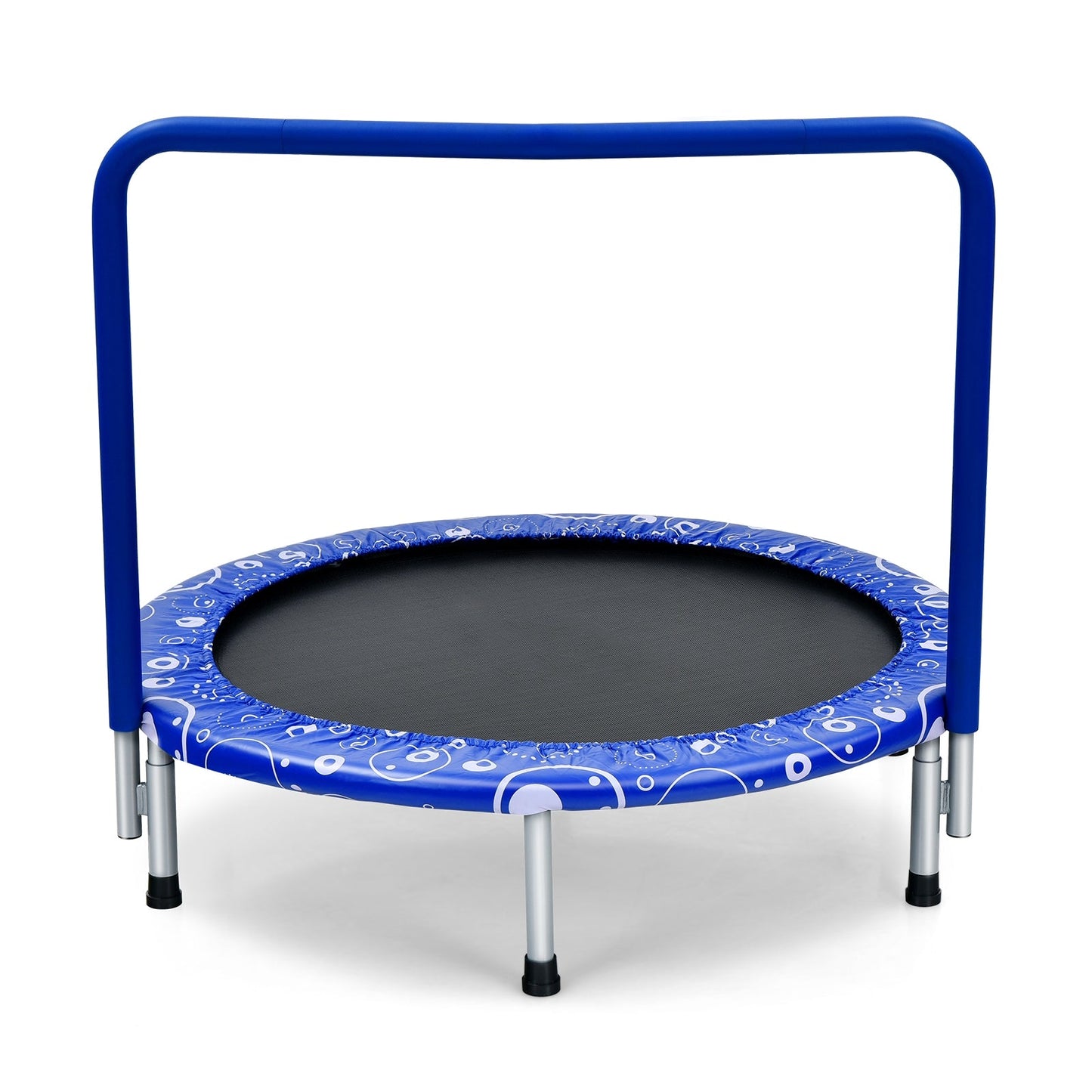 Foldable Kids Trampoline with Handle for Indoor & Outdoor-Blue