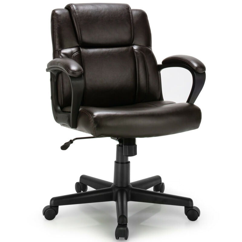 Ergonomic Swivel Computer Chair with Padded Armrests for Office