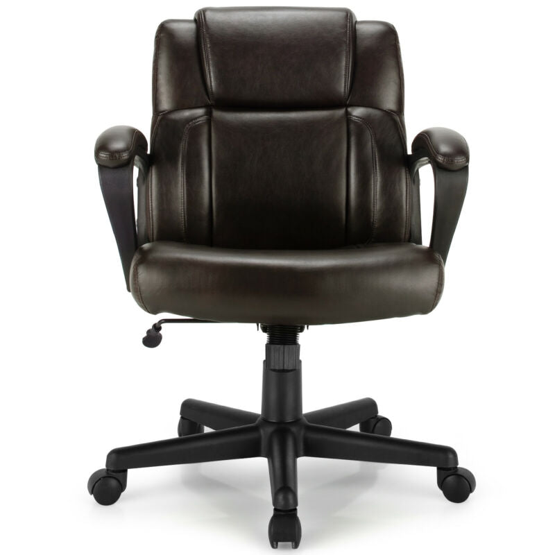 Ergonomic Swivel Computer Chair with Padded Armrests for Office