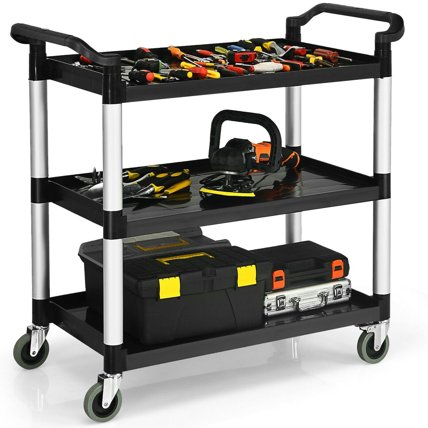 Multifunctional Utility Cart with Humanized Handles for Office