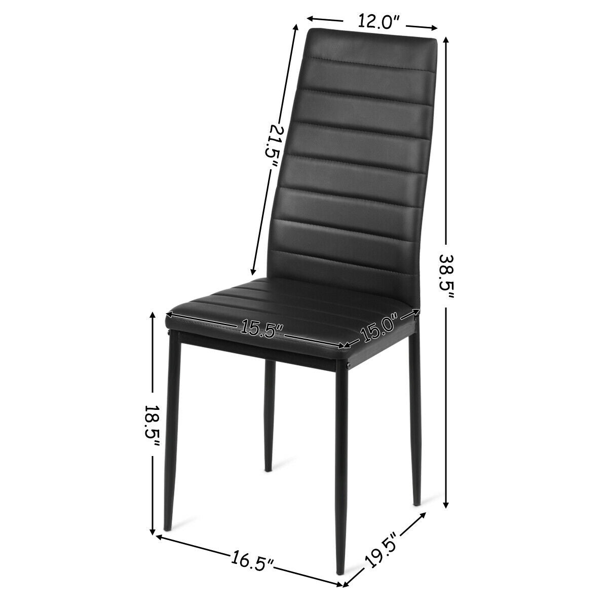 Set of 6 High Back Dining Chairs-Set of 6