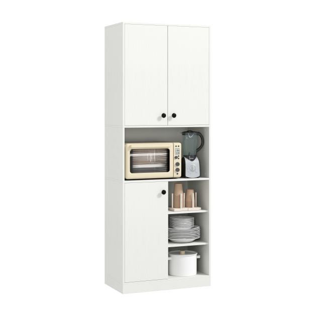 166 CM Kitchen Pantry Storage Cabinet Microwave Stand-White