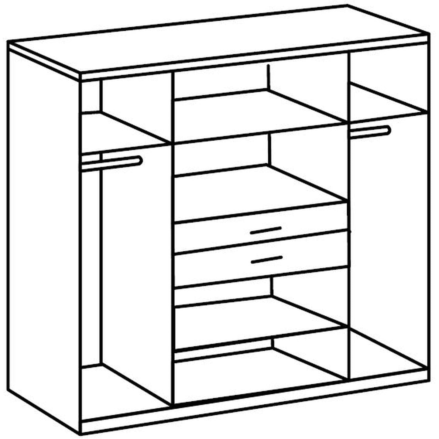 ODENSE 5 Door Wardrobe White and Oak 225cm