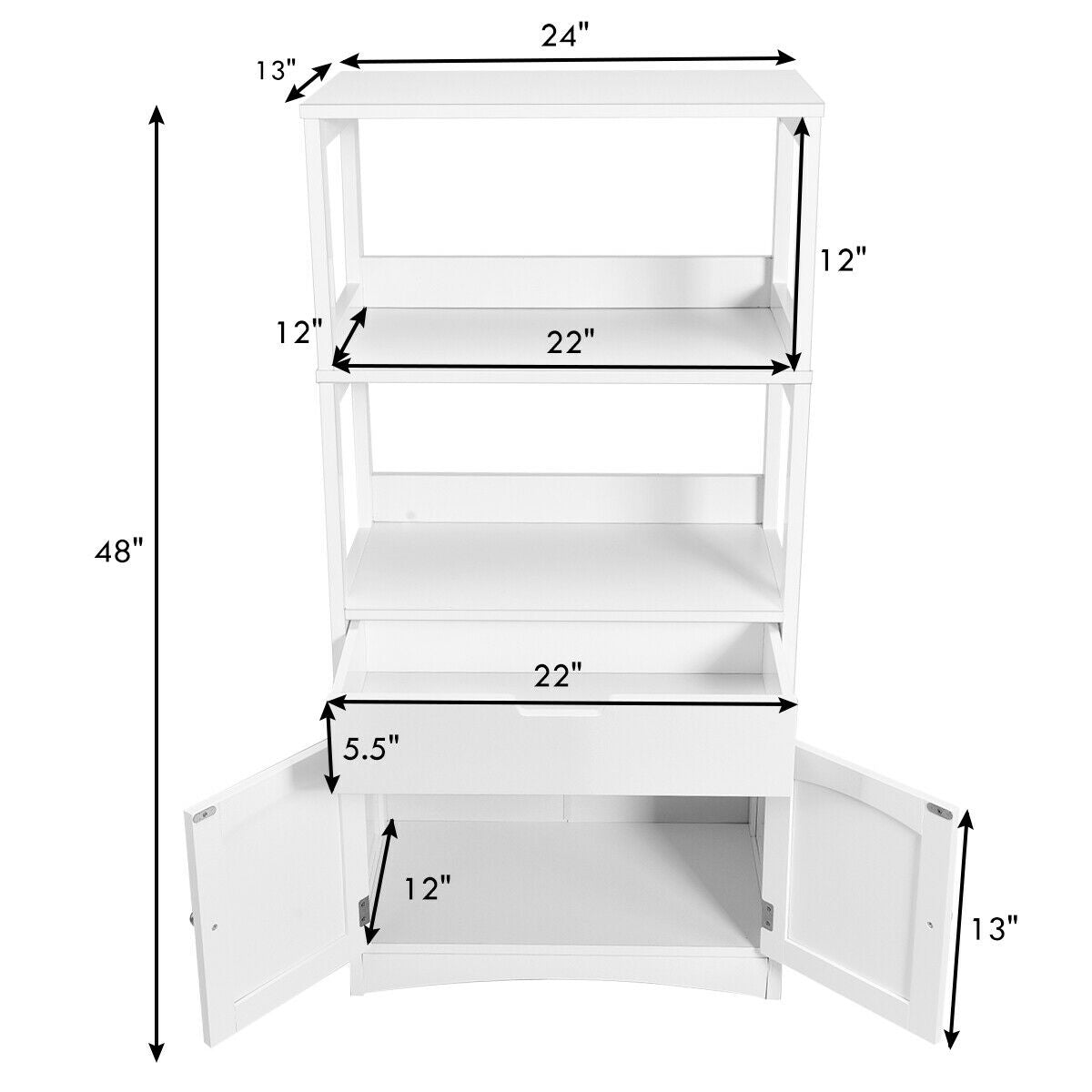 Storage Cabinet Display Shelf with Durable Material for Bathroom