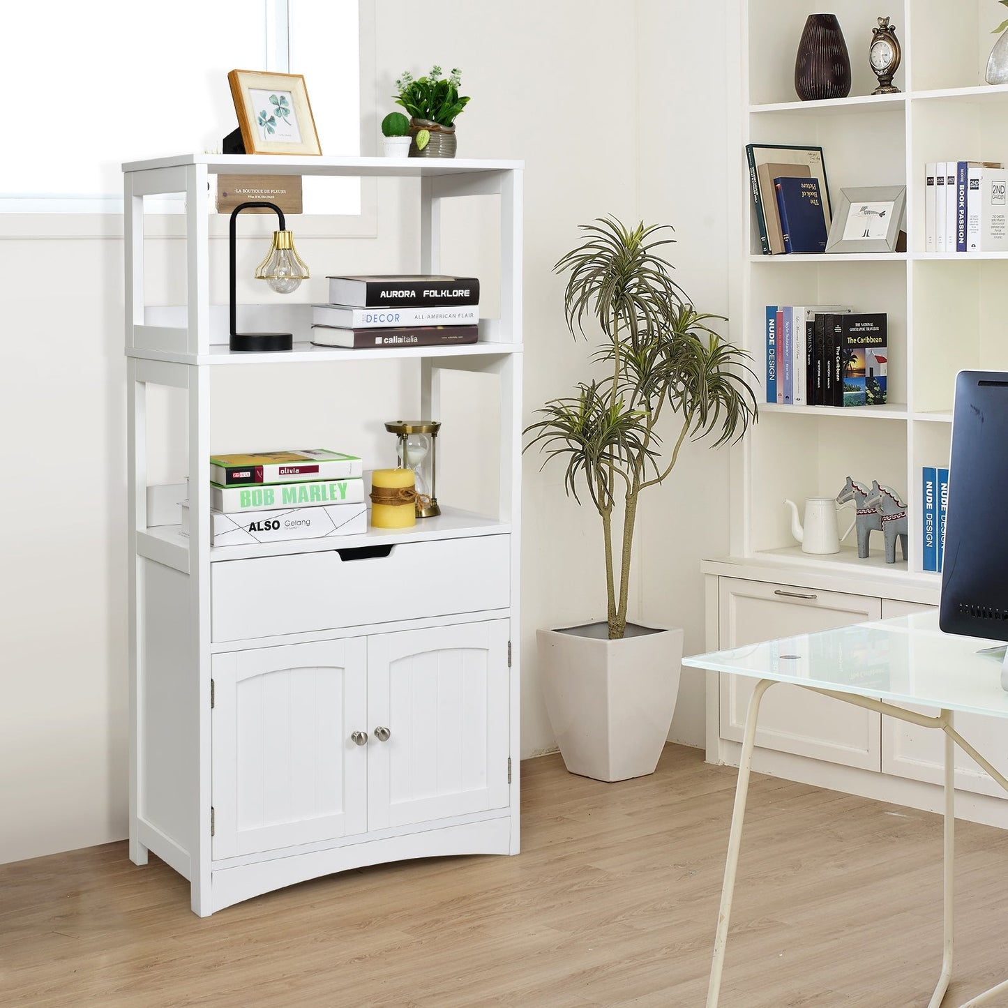 Storage Cabinet Display Shelf with Durable Material for Bathroom