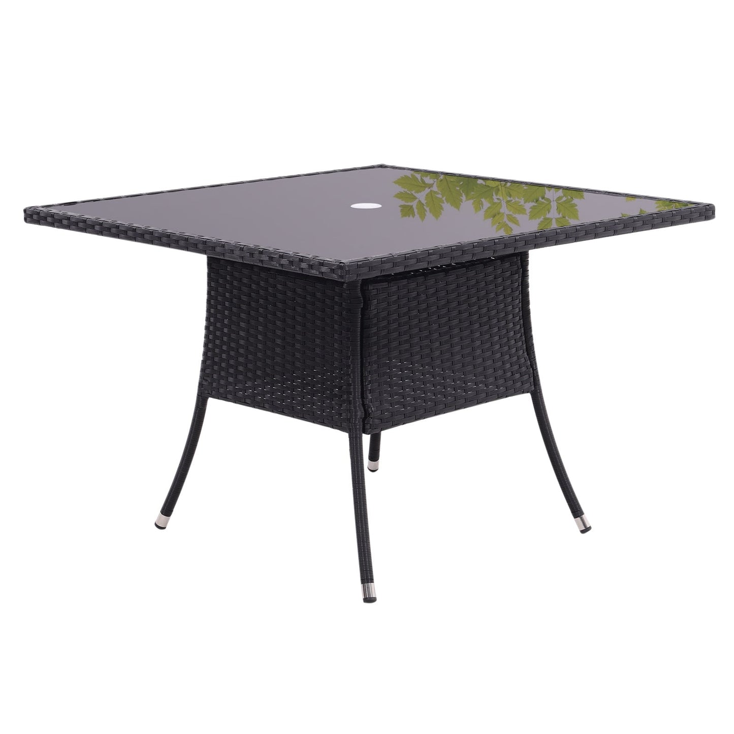 Round/Square Rattan Garden Table & Parasol Hole