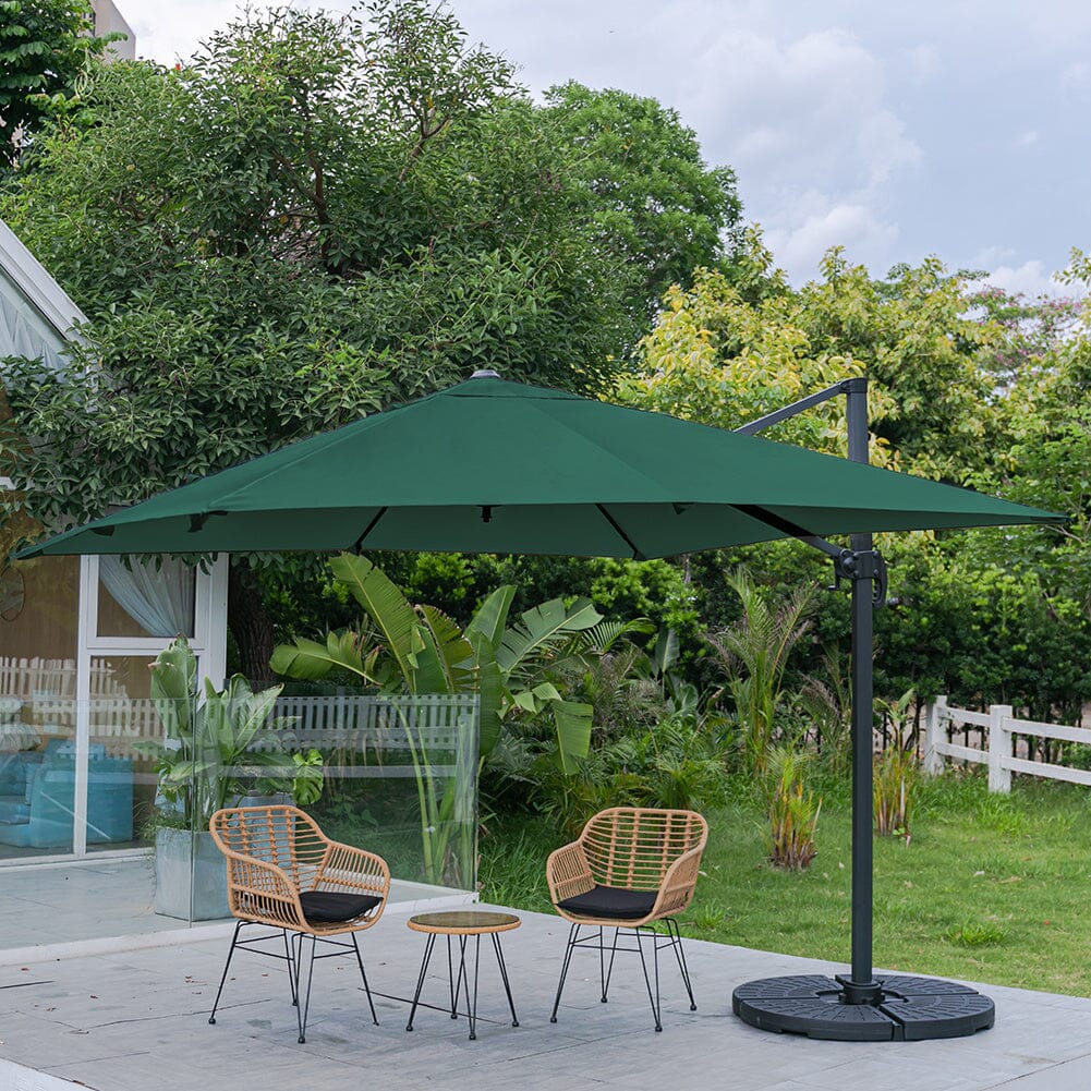 Jasnoszary 3 x 3 m kwadratowy parasol wspornikowy do ogrodu i na patio