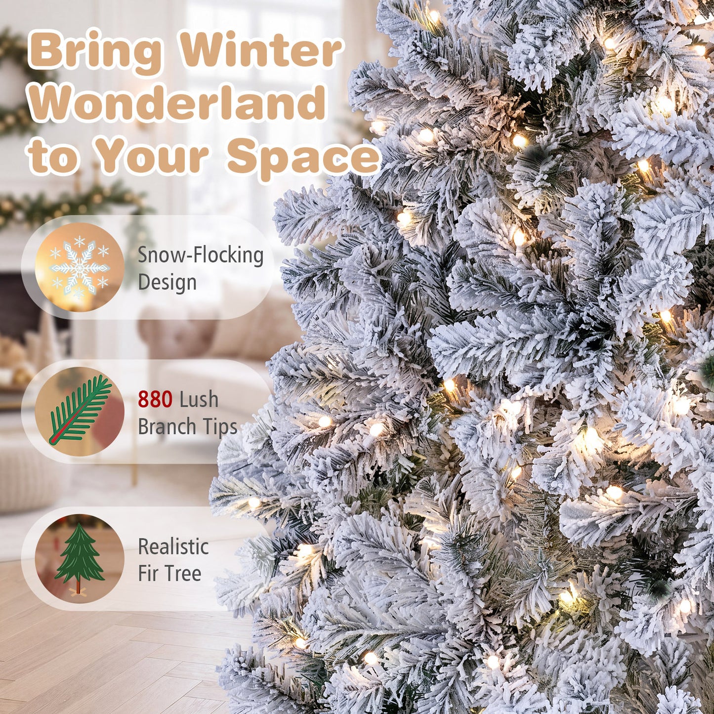 180 cm Smart RGB Pencil Christmas Tree with Remote and 300 Pre-Lit RGB LED Lights-M