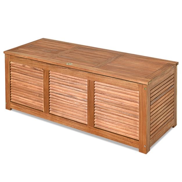 180 Litre Acacia Wood Deck Box for Garden Backyard