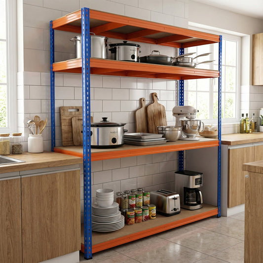 181 x 61 x 203 cm 4-Tier Metal Storage Shelving Unit with Adjustable Rack-Orange