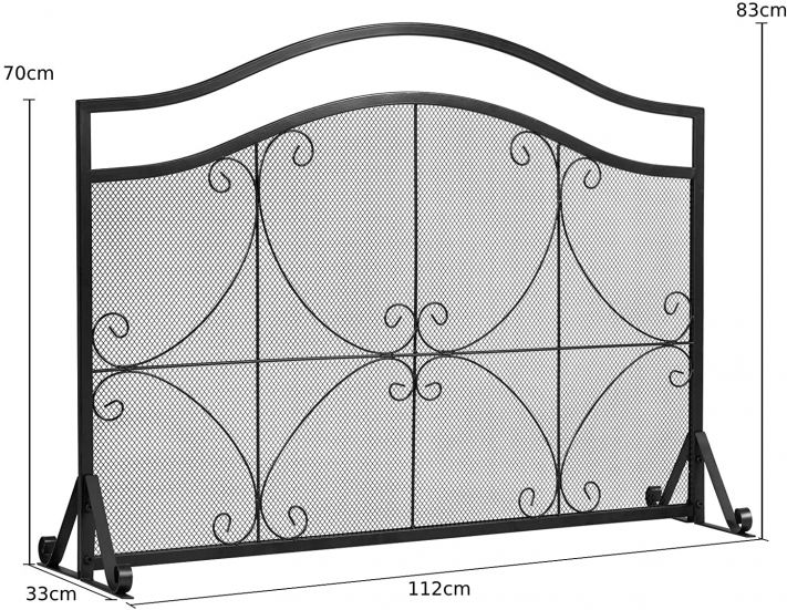 Single Panel Fireplace Screen with Metal Mesh for Baby or Pet Safe