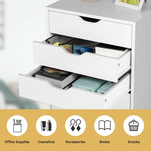 7-Drawer Chest Storage Dresser Floor Cabinet Organizer with Wheels